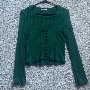 Reformation Button Green Top (NEW)